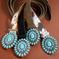 Western Concho Turquoise Stone Buckle Belt: LCO