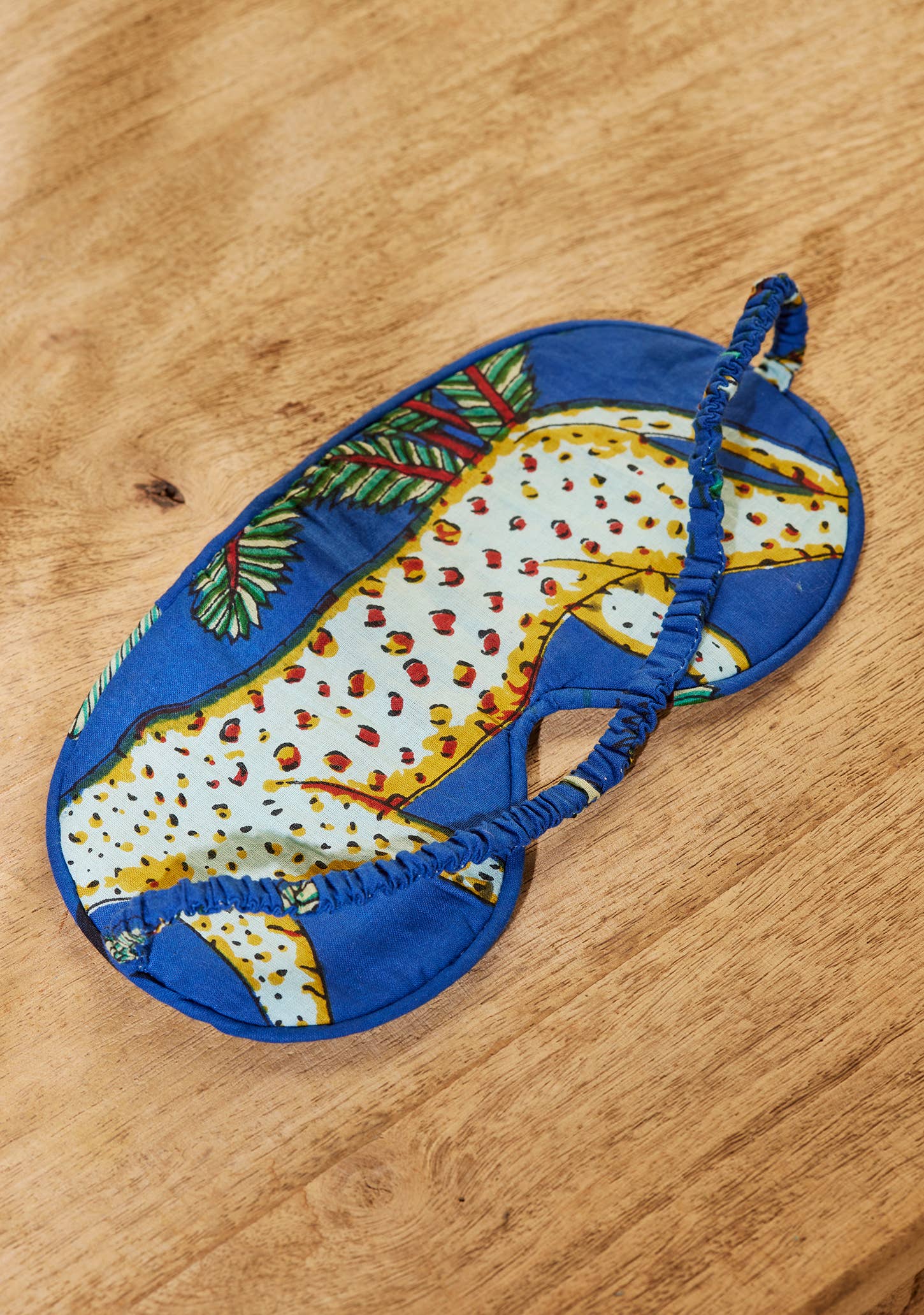 Jungle Print Eye Mask: Jade, Blue and White