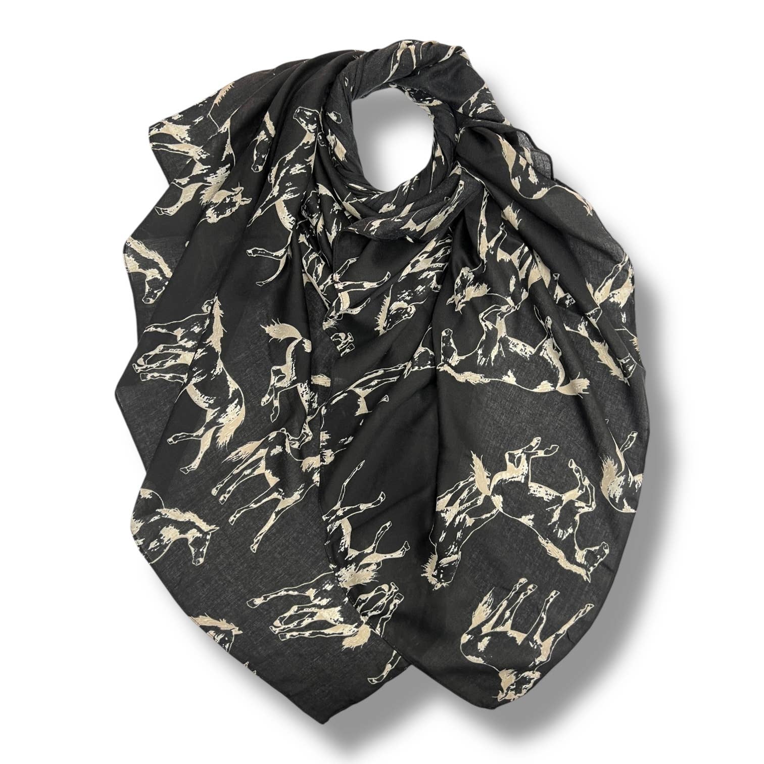 Horse print on solid canvas: Off-White