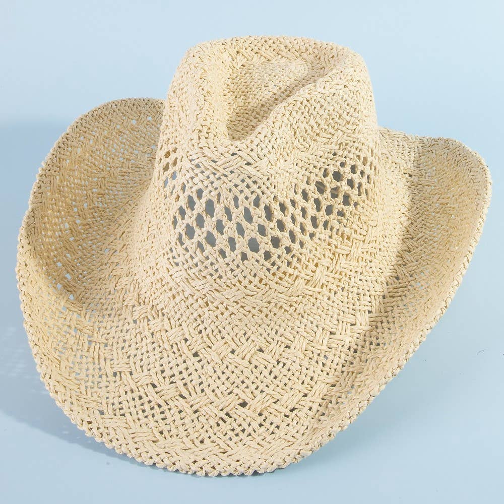 Straw Braid Western Cowboy Hat: KH
