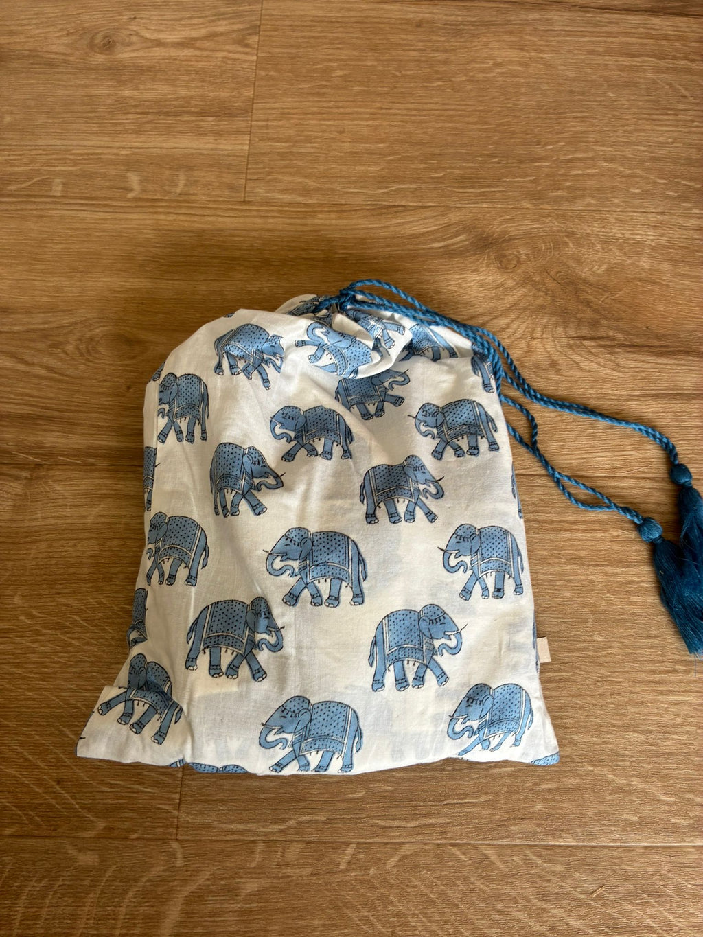 Kids Elephant print pyjamas in woodblock print cotton voile. Available in pink, blue & Green