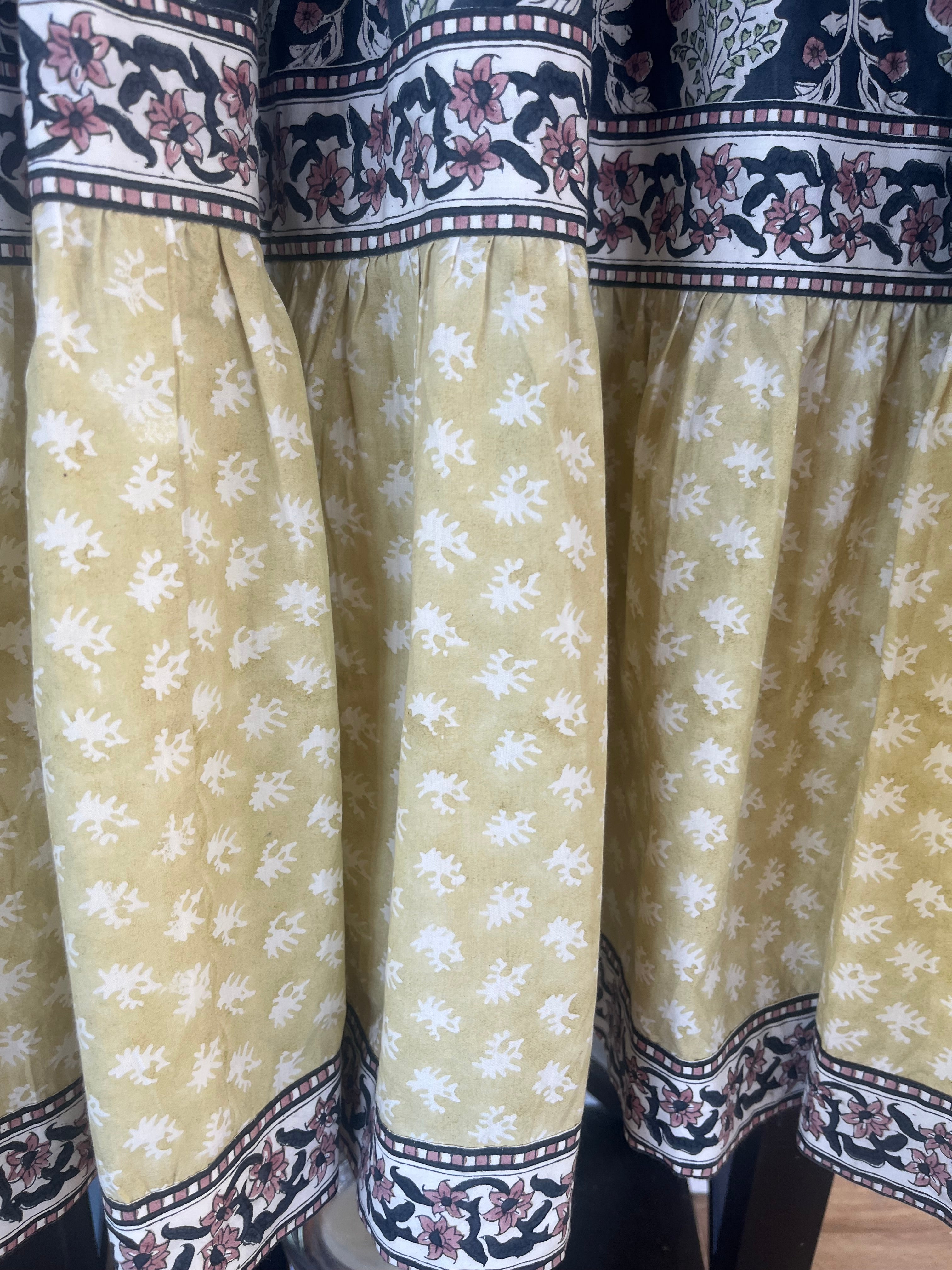 Lalita ink Maxi woodblock print dress, 100% cotton