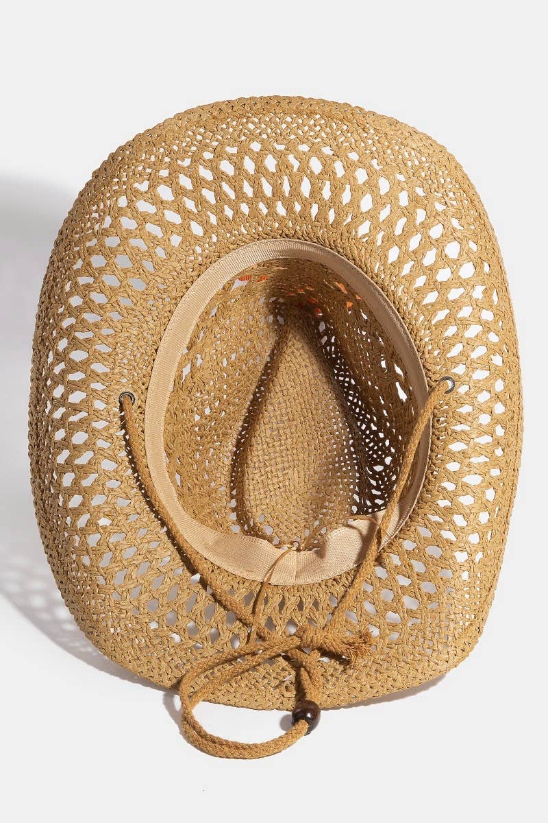 Double Strap Western Straw Hat: KA