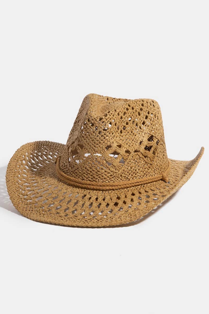 Double Strap Western Straw Hat: KA