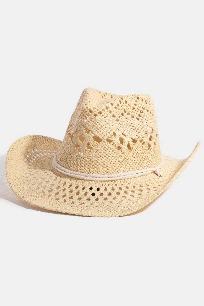 Double Strap Western Straw Hat: KA