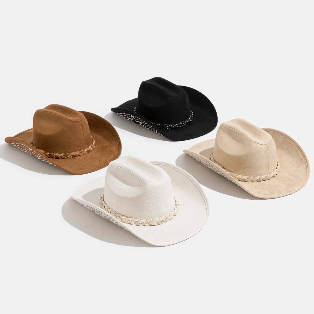 Western Studded Star Brim Cowboy Hat: KA