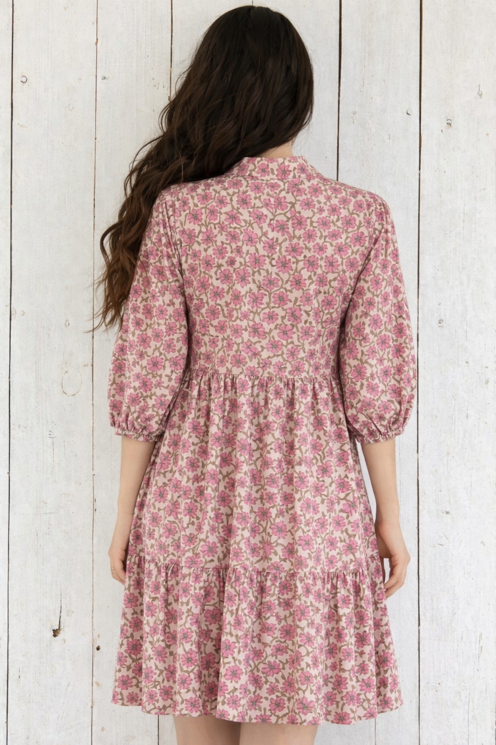 Sadie Rose pink floral dress, 100% cotton