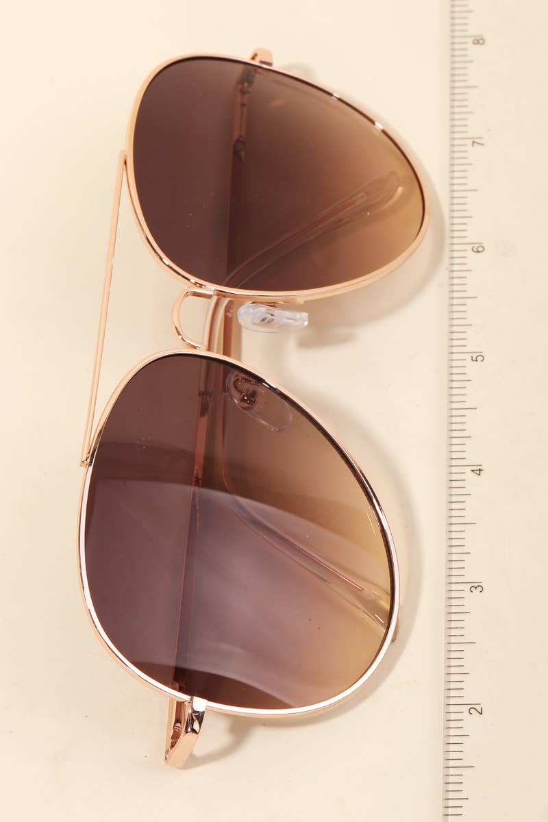 Oversized Double Bridge Fashion Aviator Sunglasses: MULTI