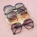 Oversized Tortoise Fashion Frame Sunglasses Set: ASSORTED