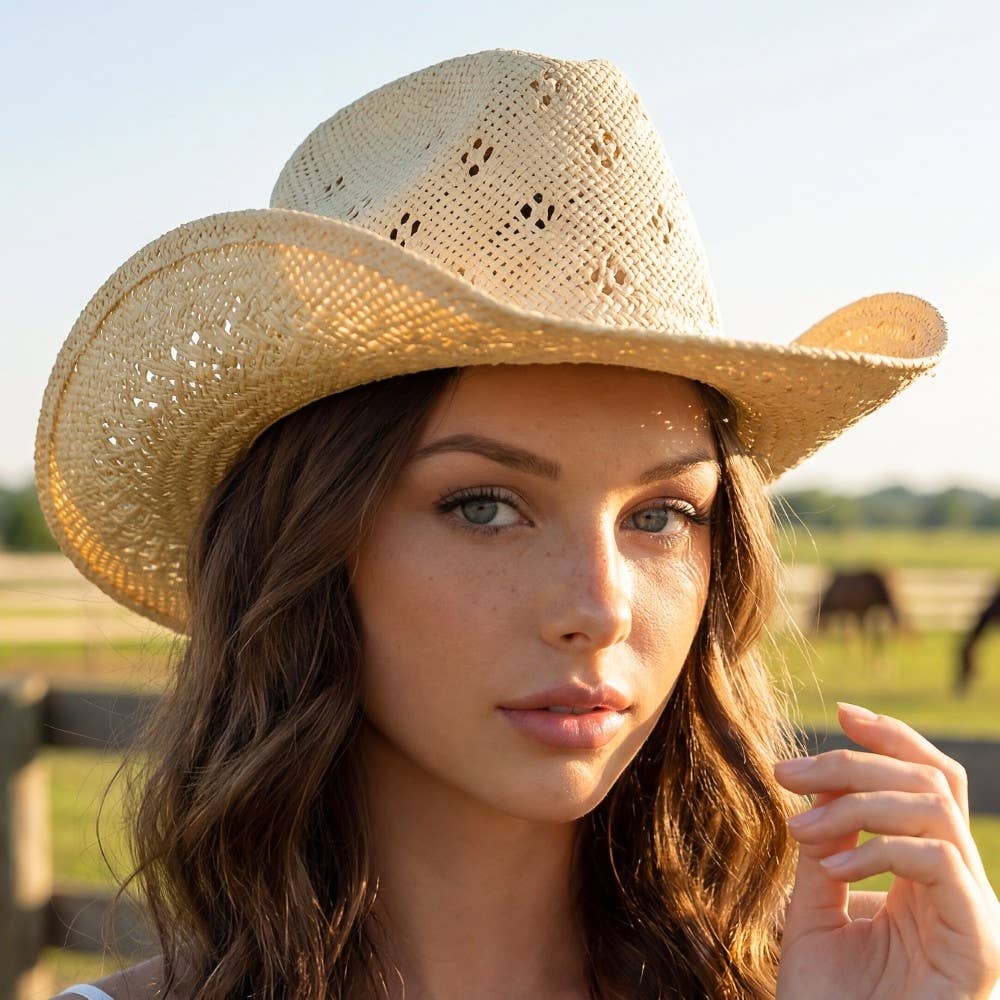Weave Summer Straw Cowboy Hat: IV