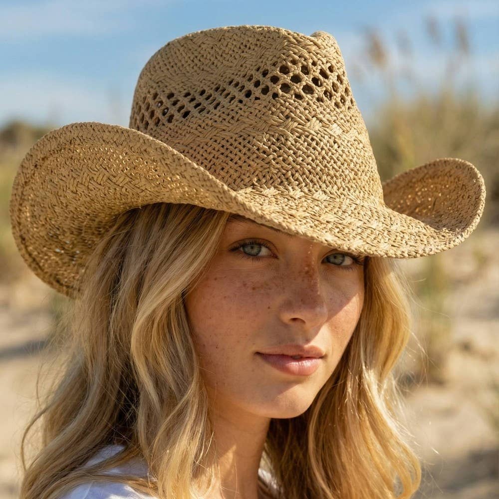 Straw Braid Western Cowboy Hat: BEI