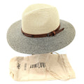 Folding Panama Travel Hat - Mottled/Natural with Belt (57cm)
