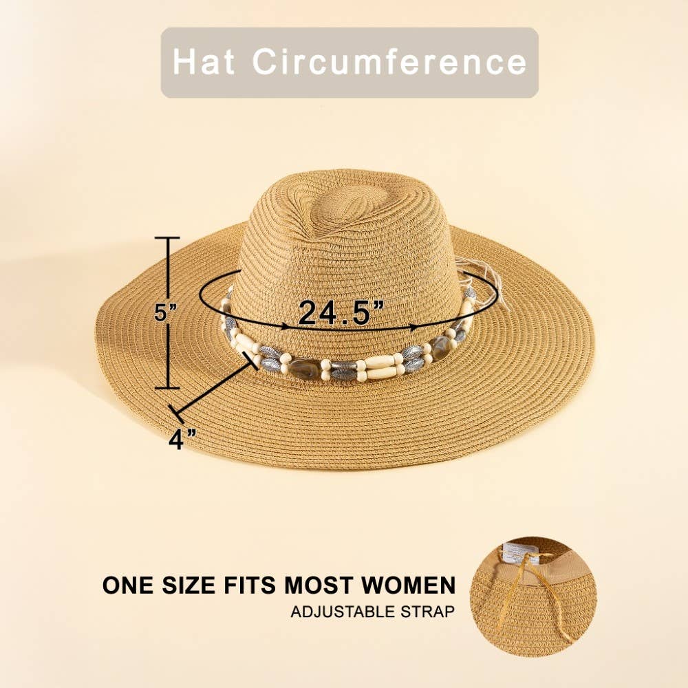 Assorted Beads Summer Straw Hat: KA