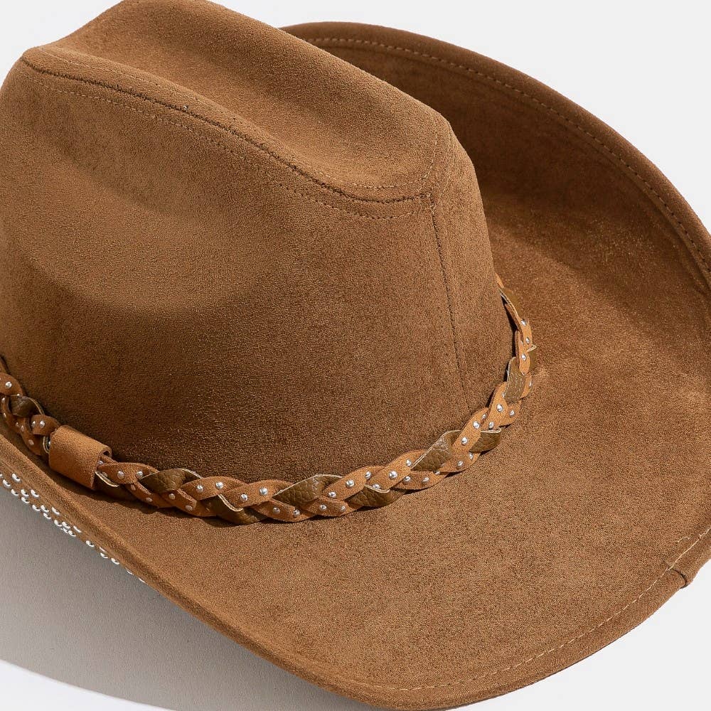 Western Studded Star Brim Cowboy Hat: KA