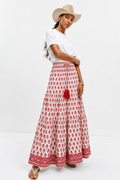 Woodblock printed by hand -Folk Gypsy Skirt - fully lined with cotton voile.