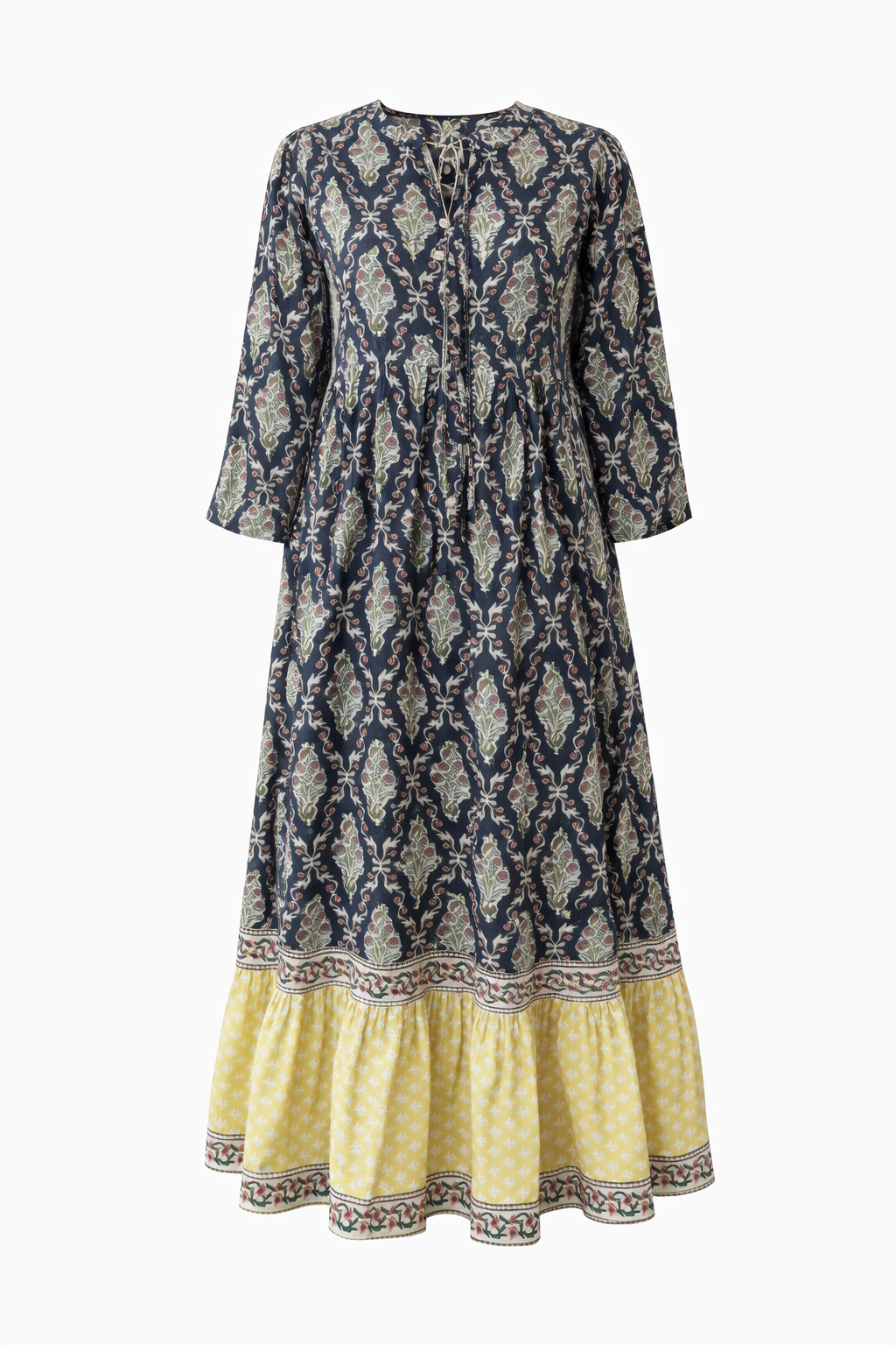 Lalita ink Maxi woodblock print dress, 100% cotton
