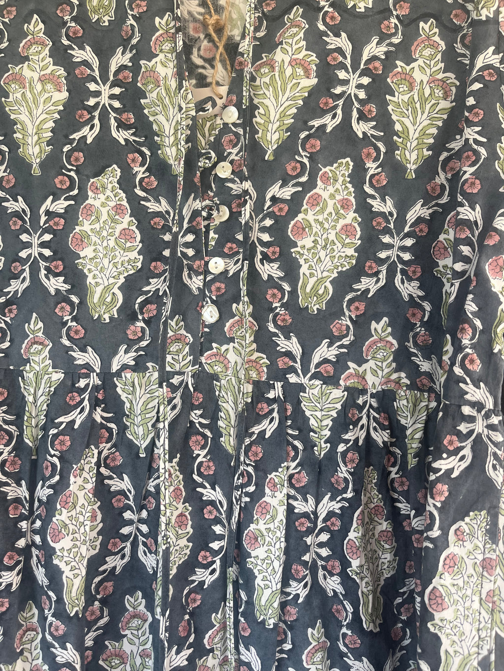 Lalita ink Maxi woodblock print dress, 100% cotton