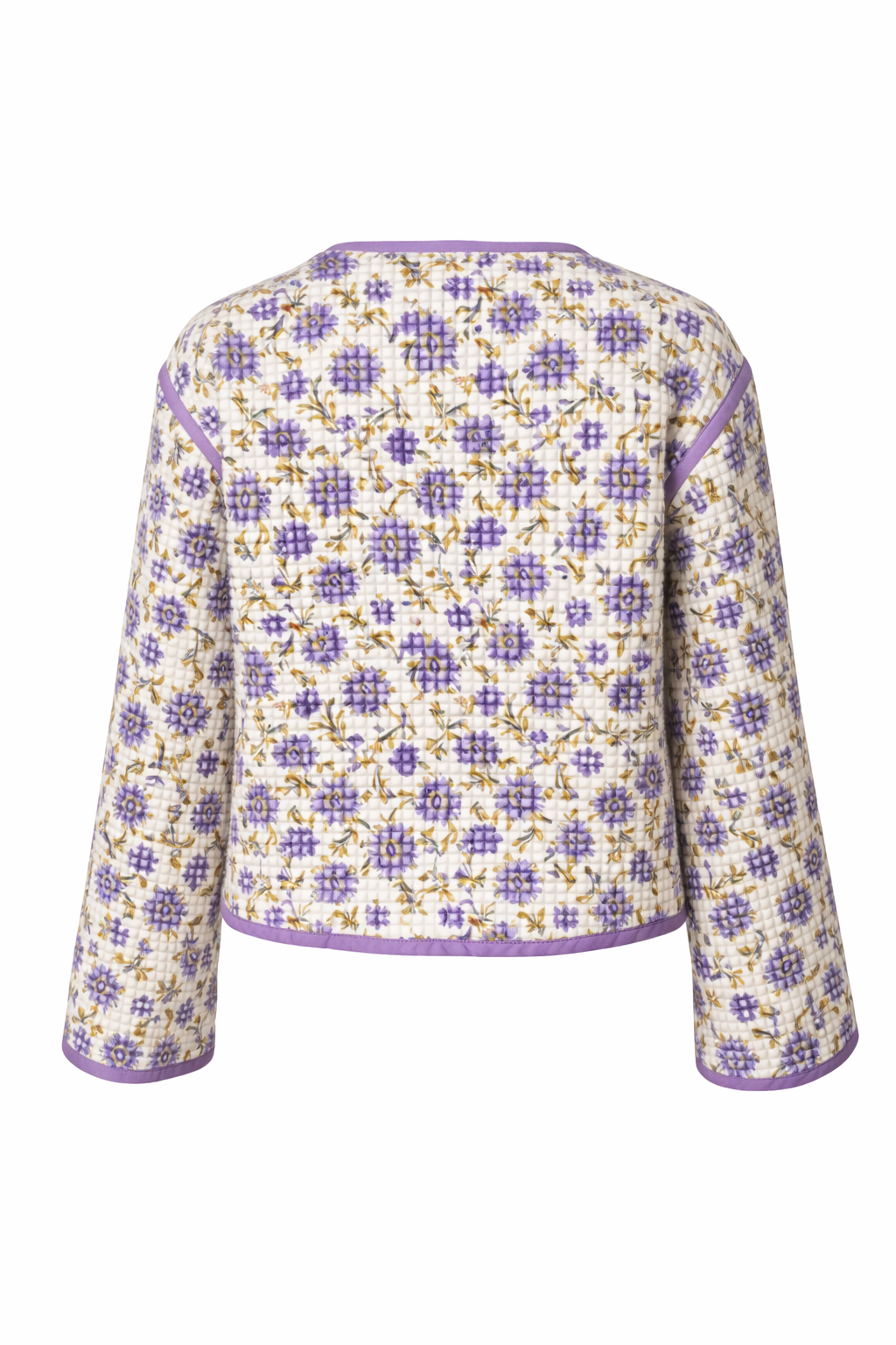Peony Woodblock print Cotton jacket - reversible