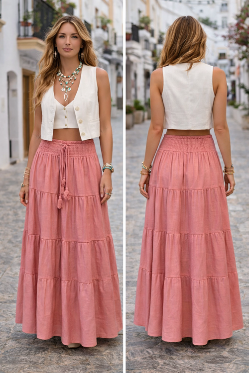 Alice cotton voile long gypsy skirt