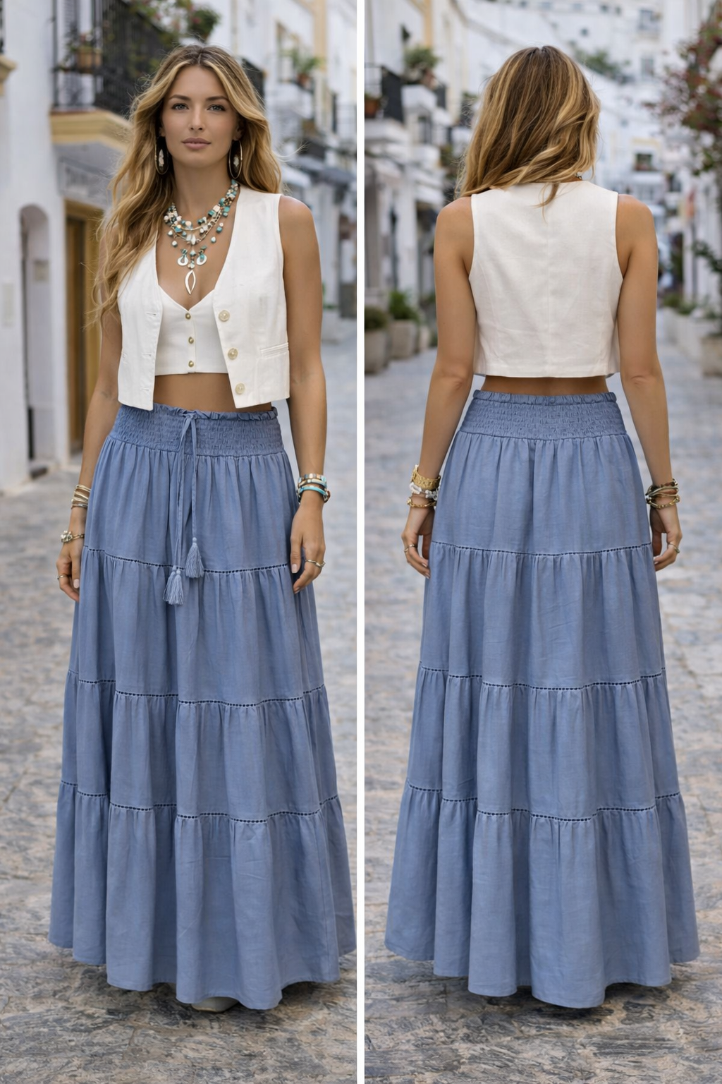 Alice cotton voile long gypsy skirt