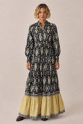 Lalita ink Maxi woodblock print dress, 100% cotton
