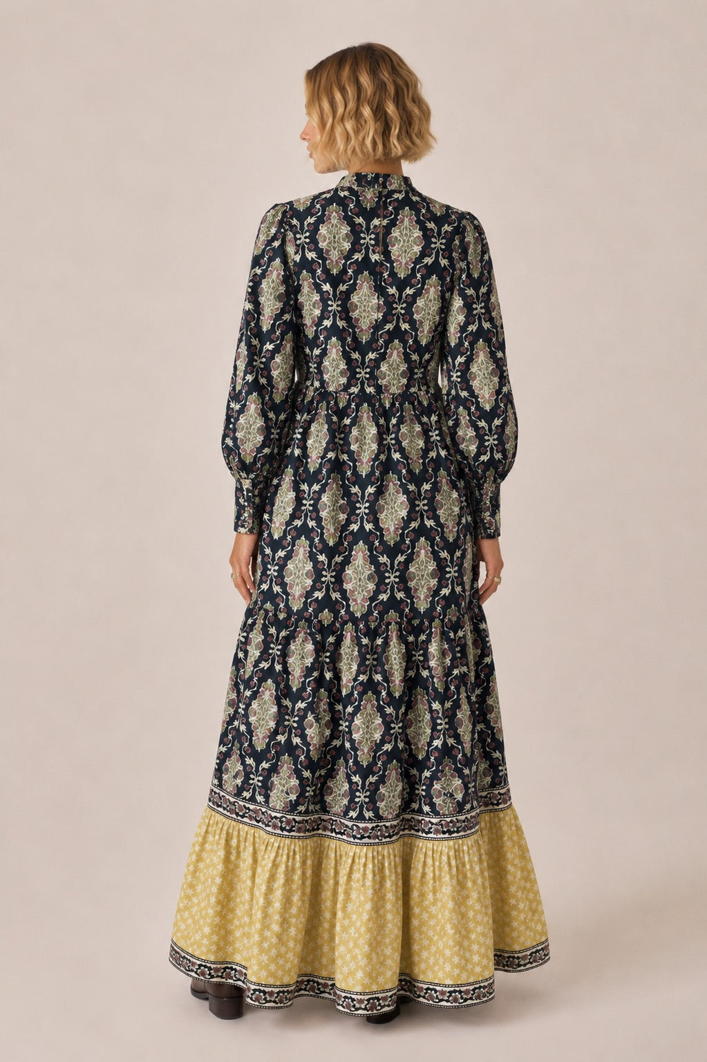 Lalita ink Maxi woodblock print dress, 100% cotton