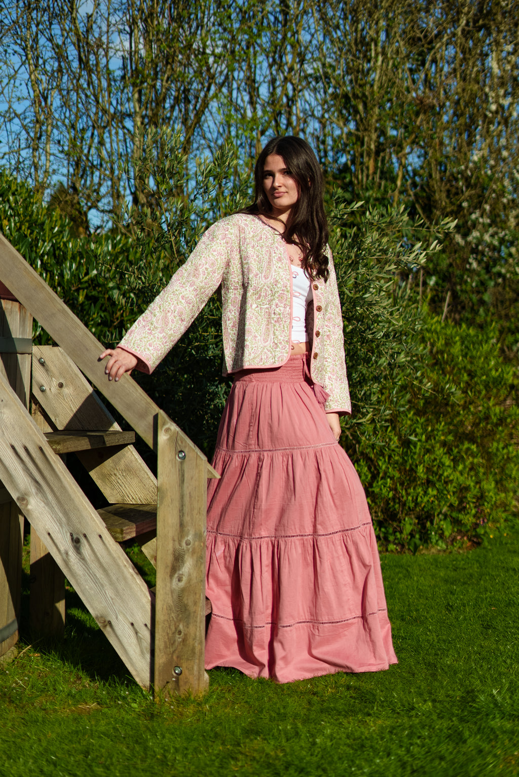 Alice cotton voile long gypsy skirt