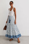 Maxi Gypsy Skirt in Woodblock print