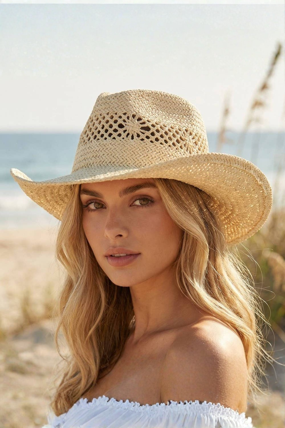 Natural Straw Cowboy Hat: BEI