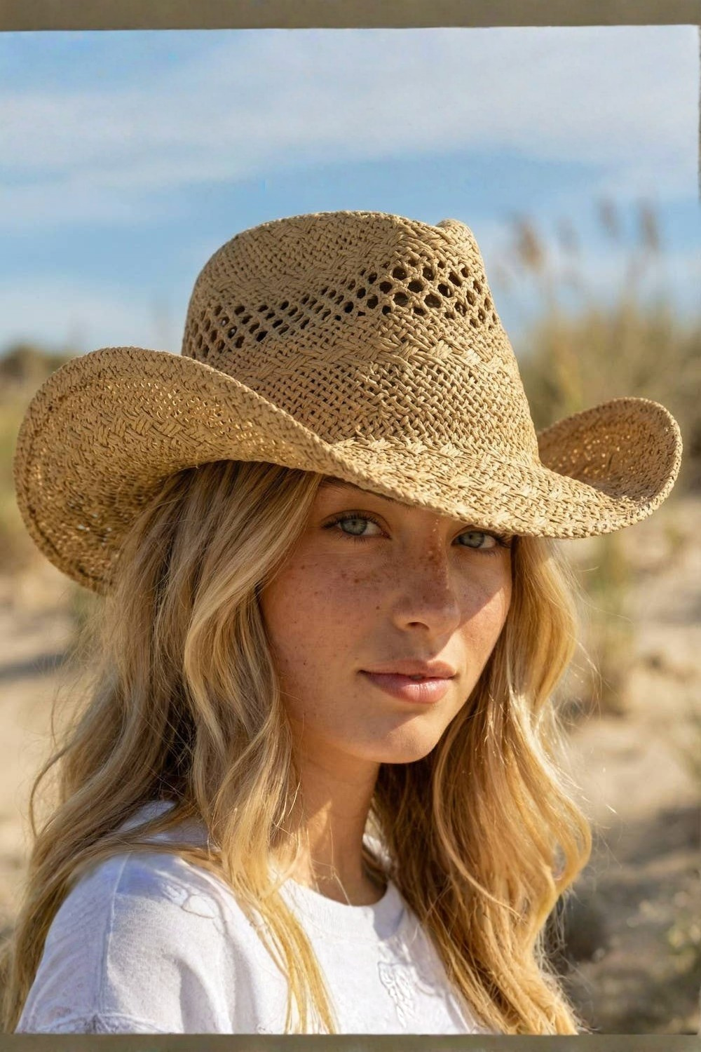 Straw Braid Western Cowboy Hat: KH