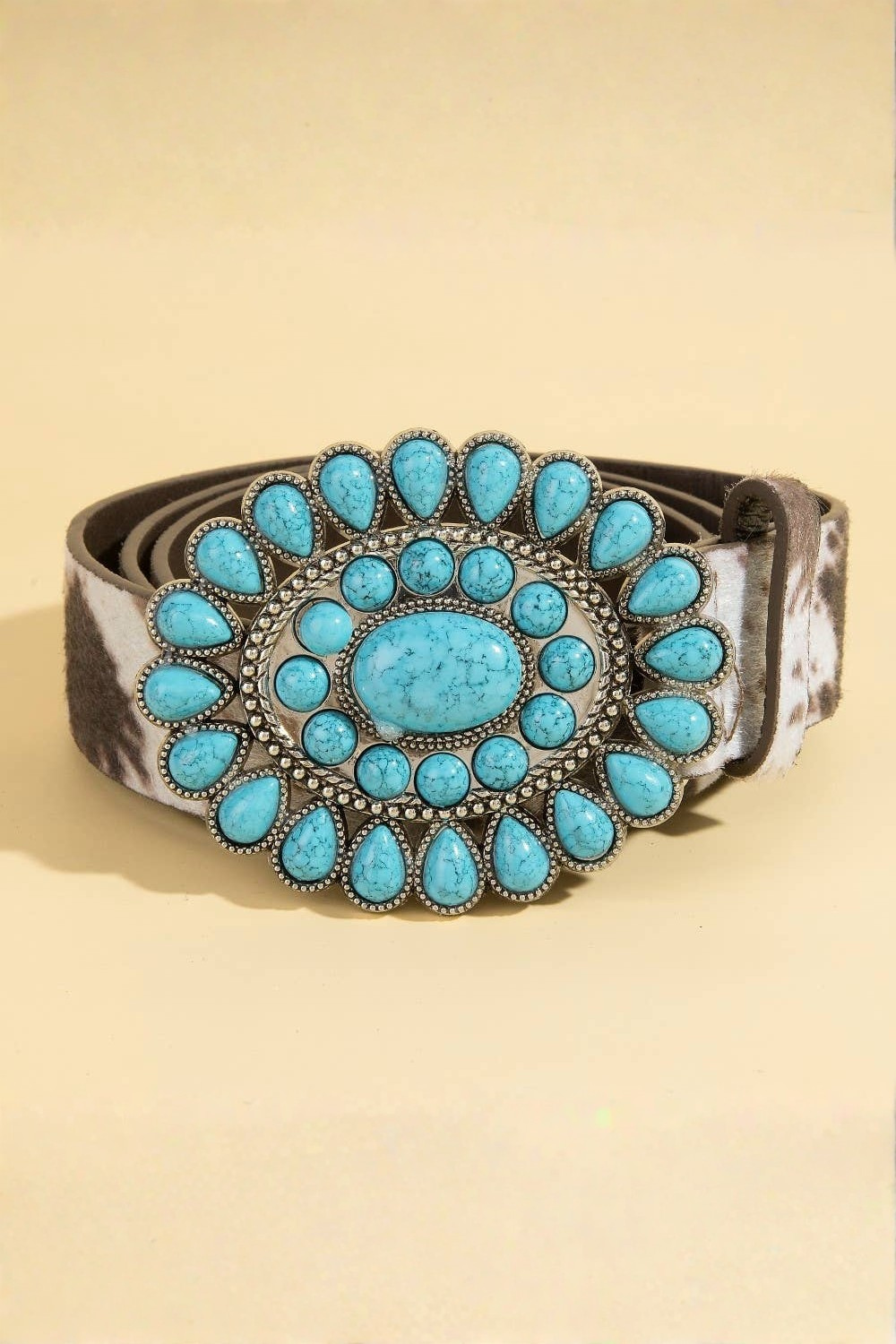 Western Concho Turquoise Stone Buckle Belt