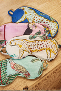 Jungle Print Eye Mask: Jade, Blue and White