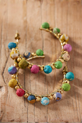 Recycled Sari Bead Hoop Earrings
