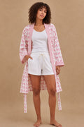 Pink Horse Print Dressing Robe