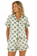 Short Sleeve Green Woodblock Elephant print pyjamas - Adult