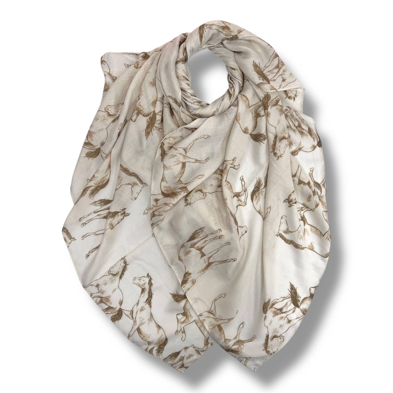 Horse print on solid canvas: Off-White