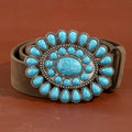 Western Concho Turquoise Stone Buckle Belt: DBR