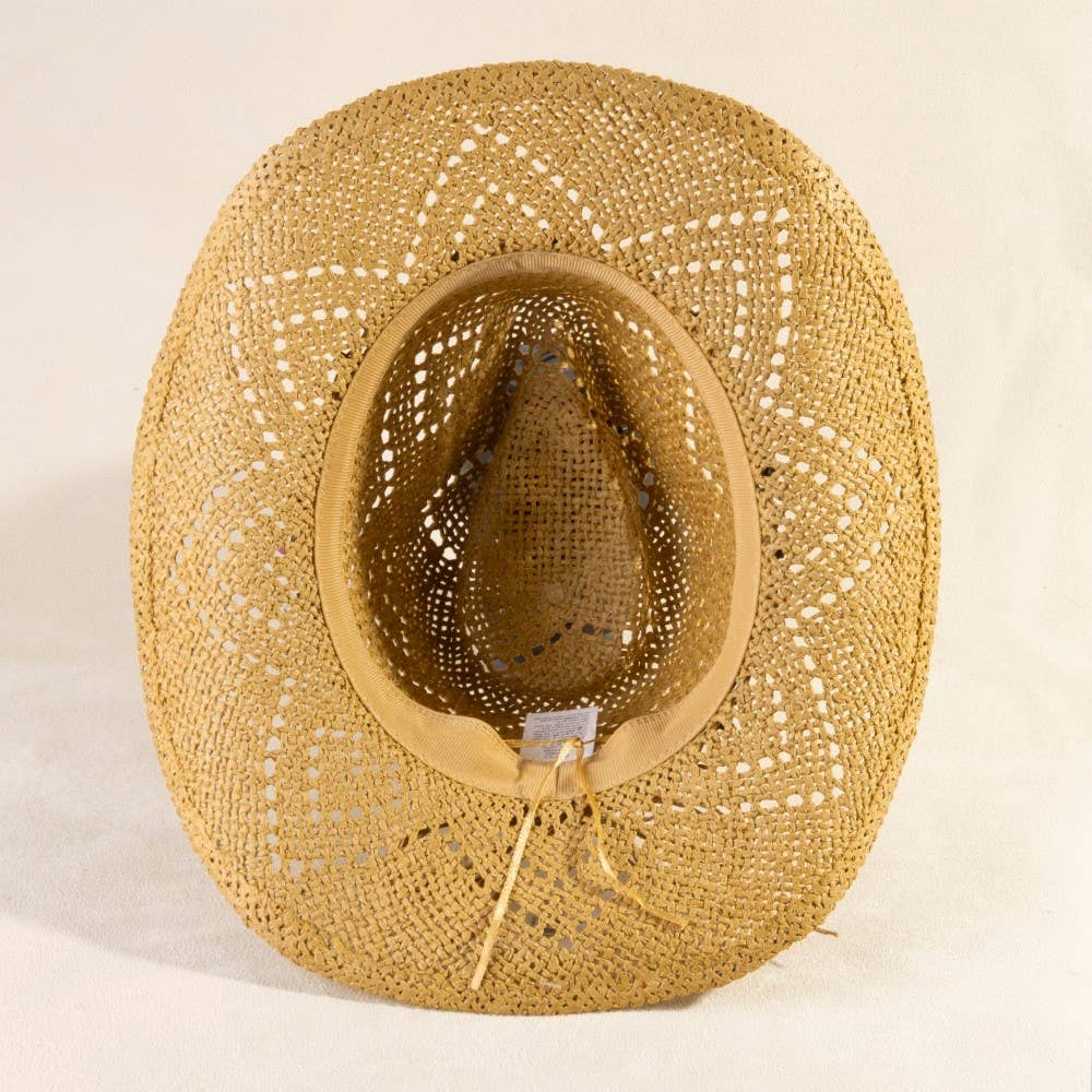 Thin Rope Strap Straw Cowboy Hat: KA