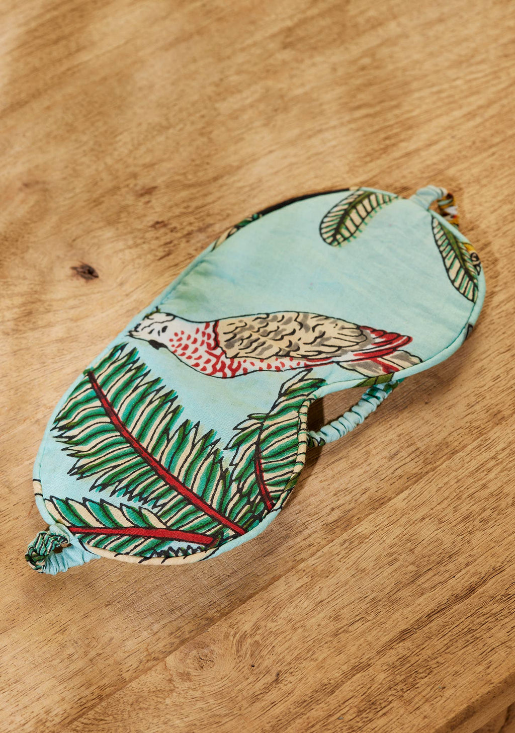 Jungle Print Eye Mask: Jade, Blue and White