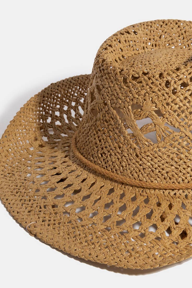Double Strap Western Straw Hat: KA