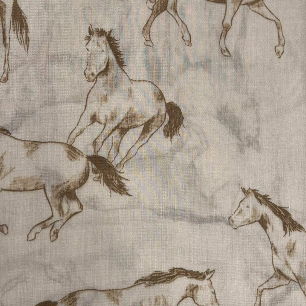 Horse print on solid canvas: Black