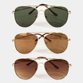 Double Bridge Aviator Sunglasses: ASSORTED