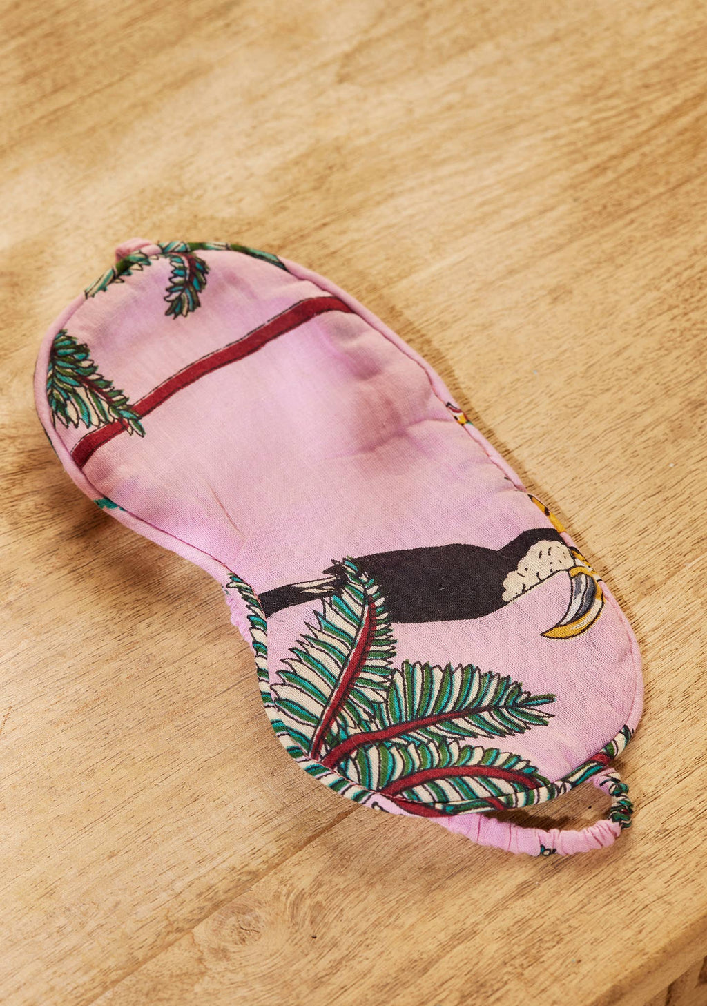 Jungle Print Eye Mask: Jade, Blue and White