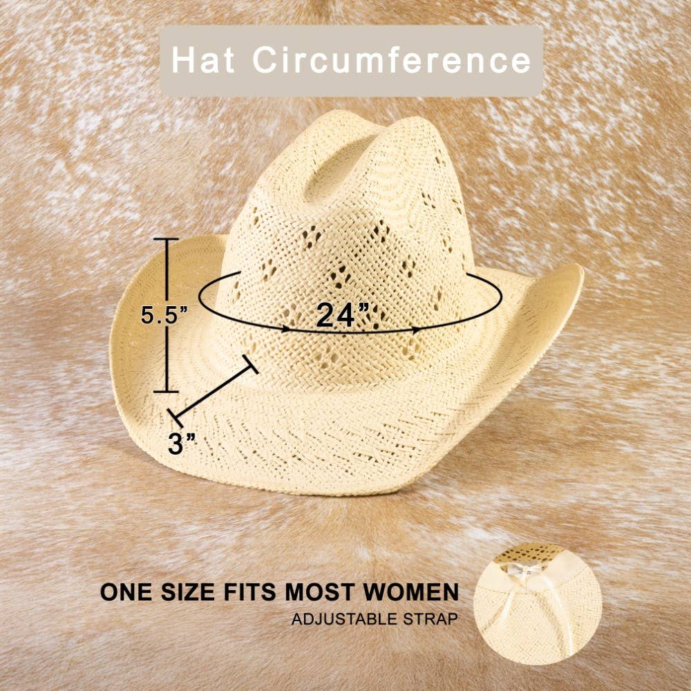 Weave Summer Straw Cowboy Hat: IV
