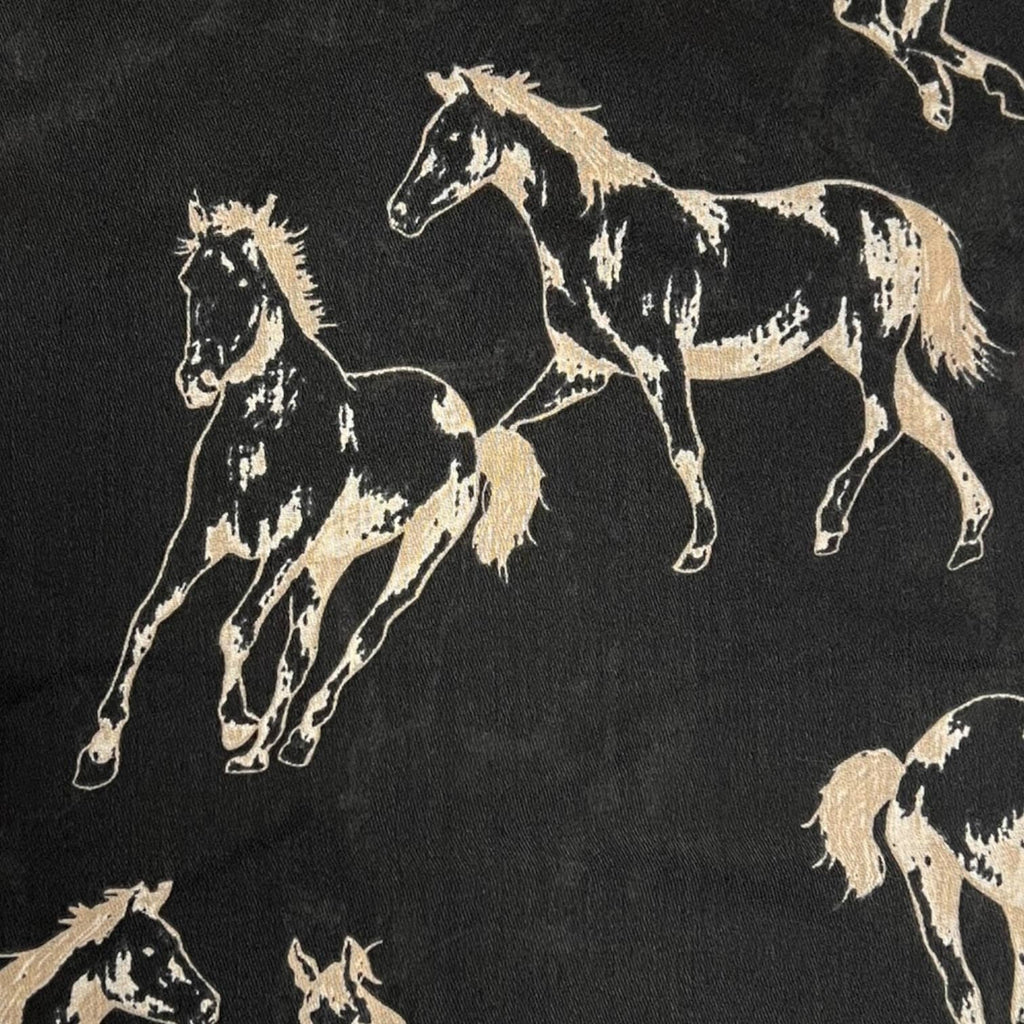 Horse print on solid canvas: Burgundy