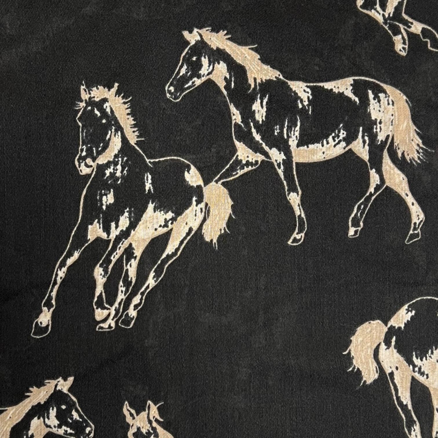 Horse print on solid canvas: Black