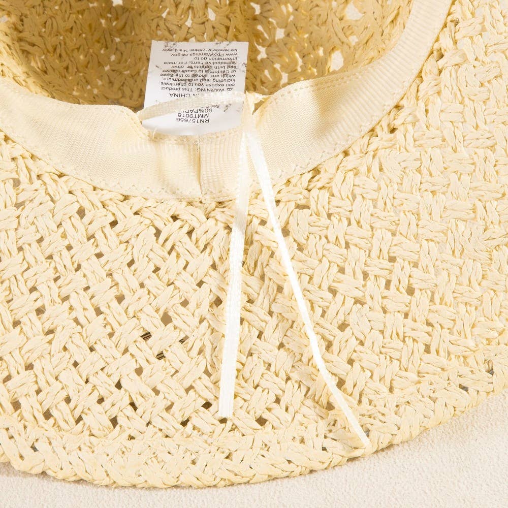 Braided Beads Straw Cowboy Hat: KA