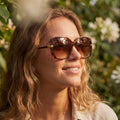 Oversized Square Gold Temple Accent Sunglasses: ASSORTED