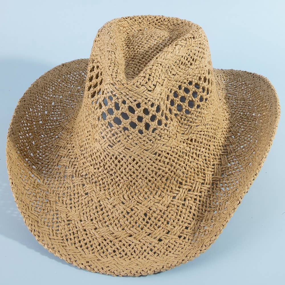Straw Braid Western Cowboy Hat: KH