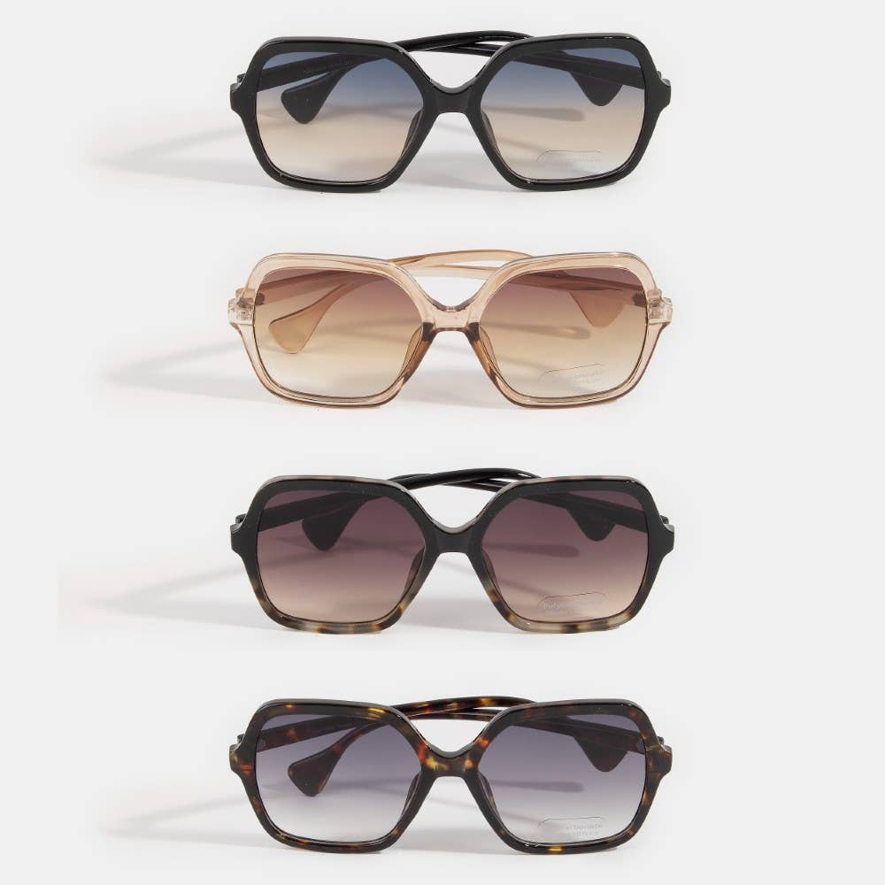 Oversized Tortoise Fashion Frame Sunglasses Set: ASSORTED